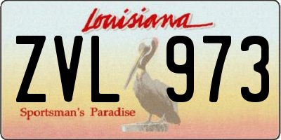 LA license plate ZVL973