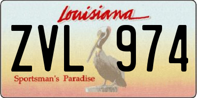 LA license plate ZVL974
