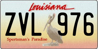 LA license plate ZVL976