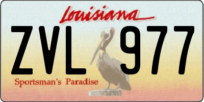 LA license plate ZVL977