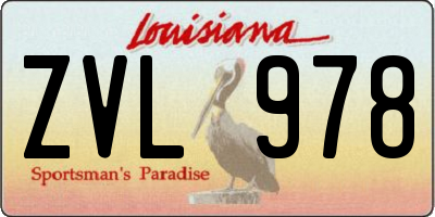 LA license plate ZVL978
