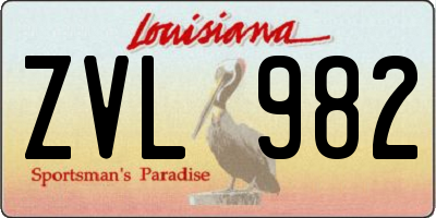 LA license plate ZVL982