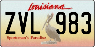 LA license plate ZVL983