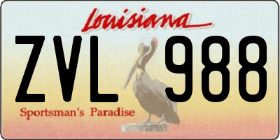 LA license plate ZVL988