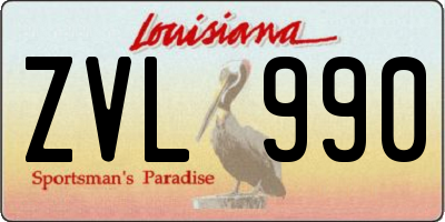 LA license plate ZVL990