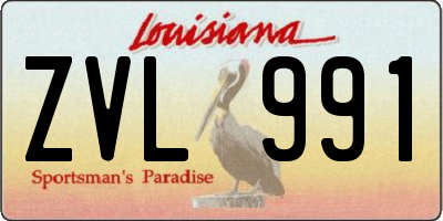 LA license plate ZVL991