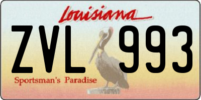LA license plate ZVL993