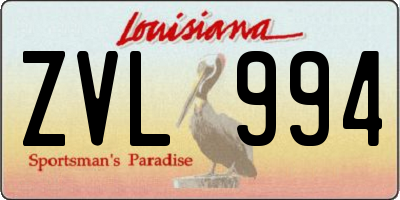LA license plate ZVL994