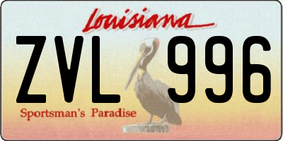 LA license plate ZVL996