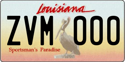 LA license plate ZVM000