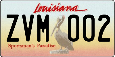 LA license plate ZVM002