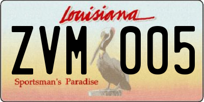 LA license plate ZVM005