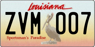 LA license plate ZVM007