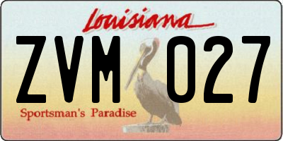 LA license plate ZVM027