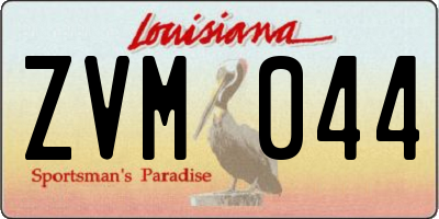 LA license plate ZVM044