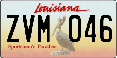 LA license plate ZVM046