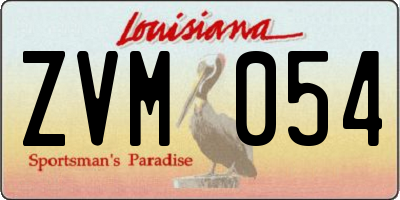 LA license plate ZVM054