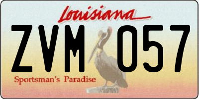 LA license plate ZVM057