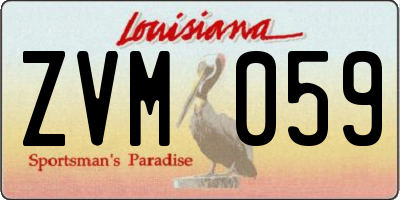 LA license plate ZVM059