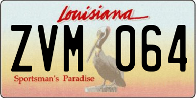 LA license plate ZVM064