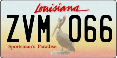 LA license plate ZVM066