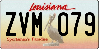 LA license plate ZVM079