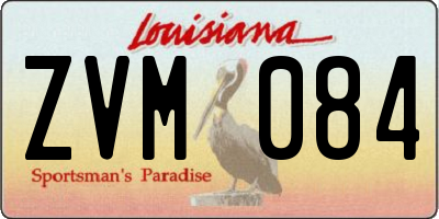 LA license plate ZVM084