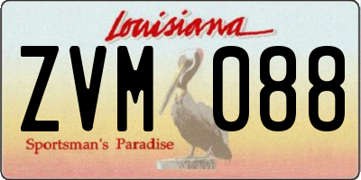 LA license plate ZVM088