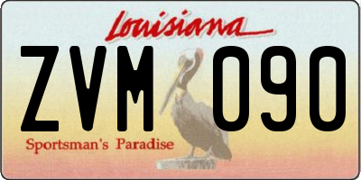 LA license plate ZVM090