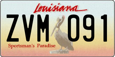 LA license plate ZVM091