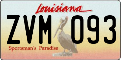 LA license plate ZVM093