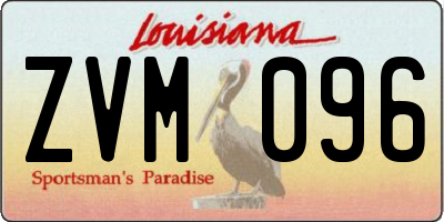 LA license plate ZVM096