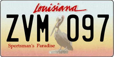 LA license plate ZVM097