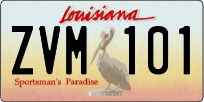 LA license plate ZVM101