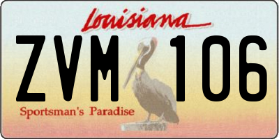 LA license plate ZVM106