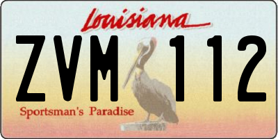 LA license plate ZVM112