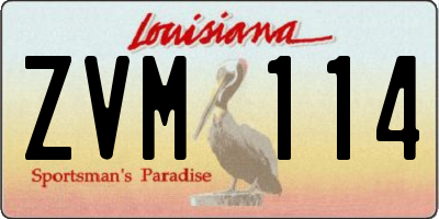 LA license plate ZVM114