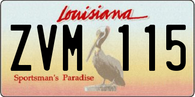 LA license plate ZVM115
