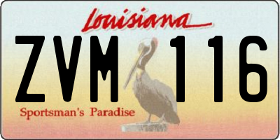 LA license plate ZVM116