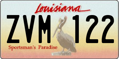 LA license plate ZVM122