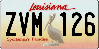 LA license plate ZVM126