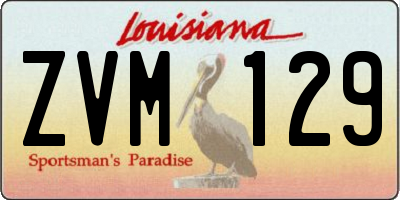 LA license plate ZVM129