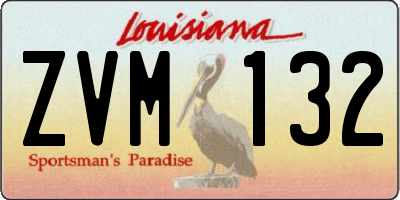 LA license plate ZVM132