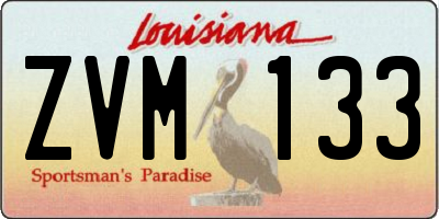 LA license plate ZVM133