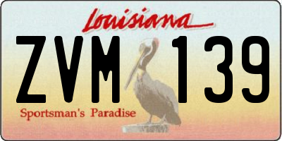 LA license plate ZVM139