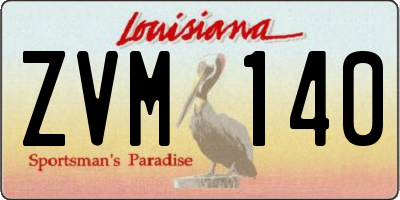 LA license plate ZVM140