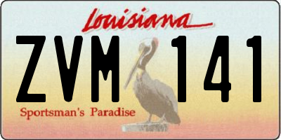 LA license plate ZVM141