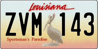 LA license plate ZVM143