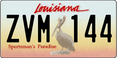 LA license plate ZVM144