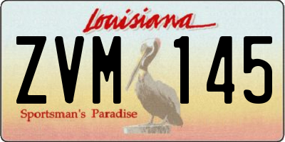 LA license plate ZVM145